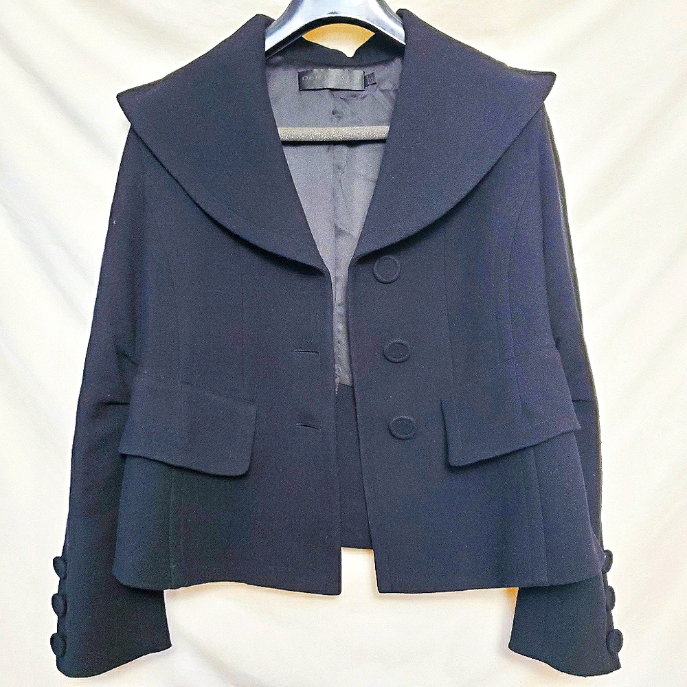 Donna Karan Collection Black Wool Jacket Sz 6